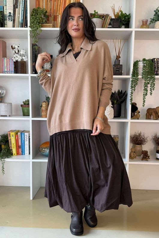 Ellis Oversized Rugby Knit Camel /23 =